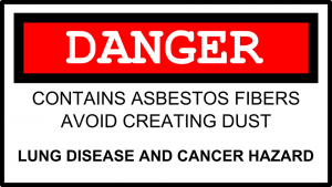 asbestos danger sign