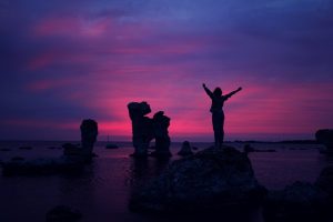 woman in sunset
