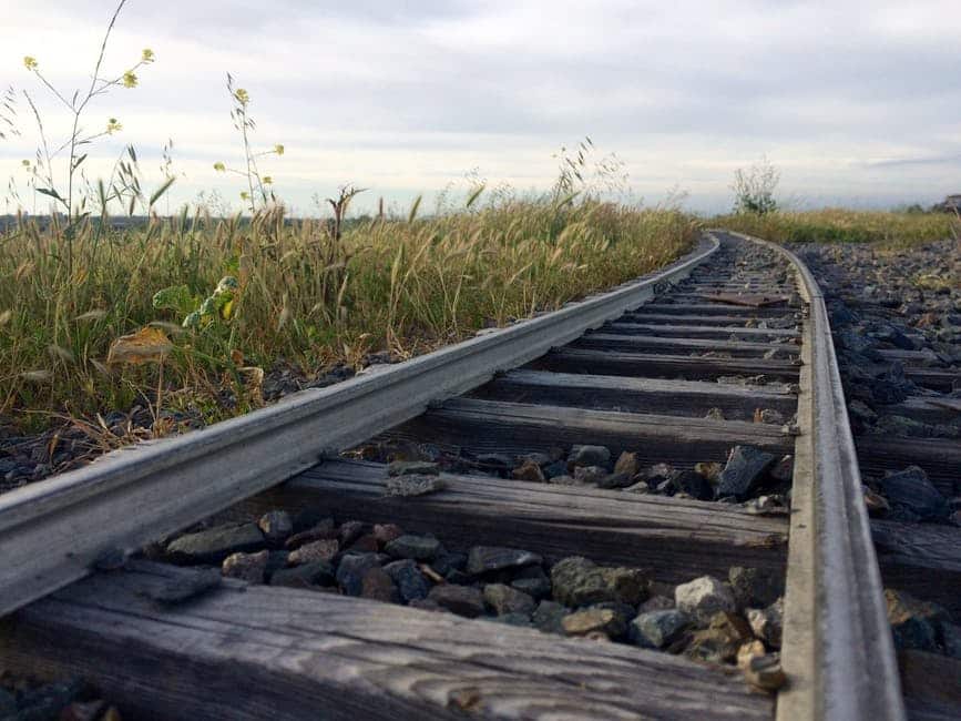 empty railroad tracks