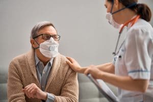 Mesothelioma patient being diagnosed