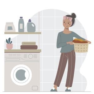woman washing clothing